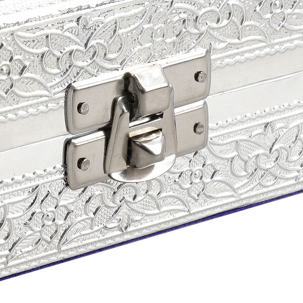 Minakari-Ringbox, oxidiertes Finish, Blumenprägung, für 150 Ringe, 35,6x25x5,8 cm image number 6