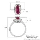 Afrikanischer Rubin und Diamant Halo Ring 925 Silber Platin-Überzug image number 6