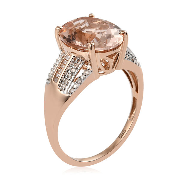 AAA Morganit und Diamant Ring 585 Ros&eacute;gold  ca. 5,03 ct image number 5