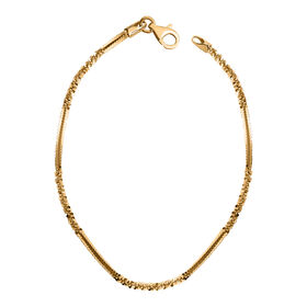 Diamantschliff Rockkette Armband 19cm in vergoldetem Silber