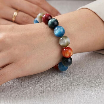 Simuliertes flexibles mehrfarbiges Katzenauge Armband - 180 ct.