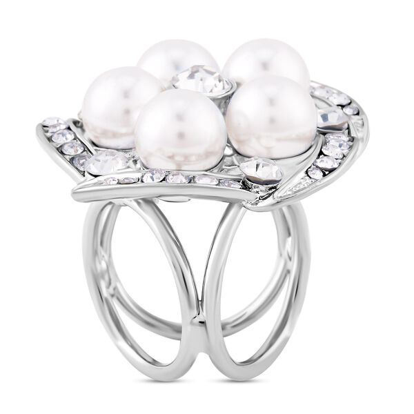 Kristall Kunstvoller Schalring, Kunststoff Perle image number 4