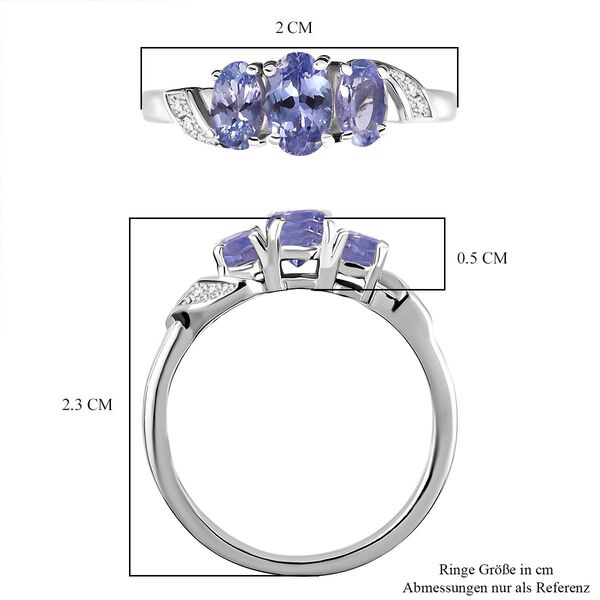 Tansanit Ring 925 Silber rhodiniert (Größe 17.00) ca. 1,02 ct image number 7