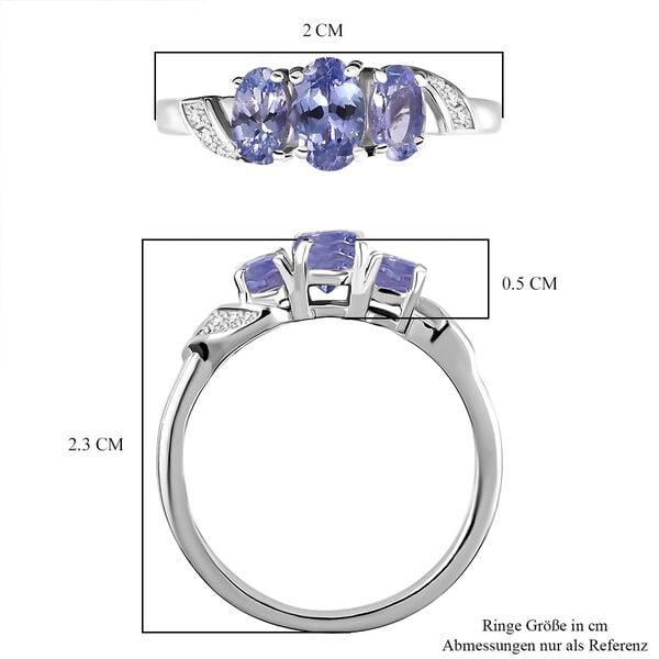 Tansanit Ring 925 Silber rhodiniert (Größe 17.00) ca. 1,02 ct image number 7
