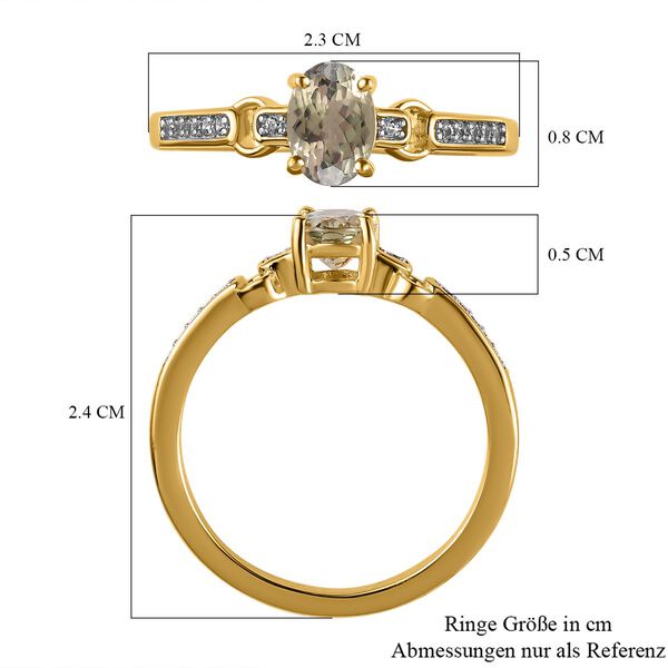 AAA Turkizit und wei&szlig;er Zirkon-Ring - 0,96 ct. image number 7