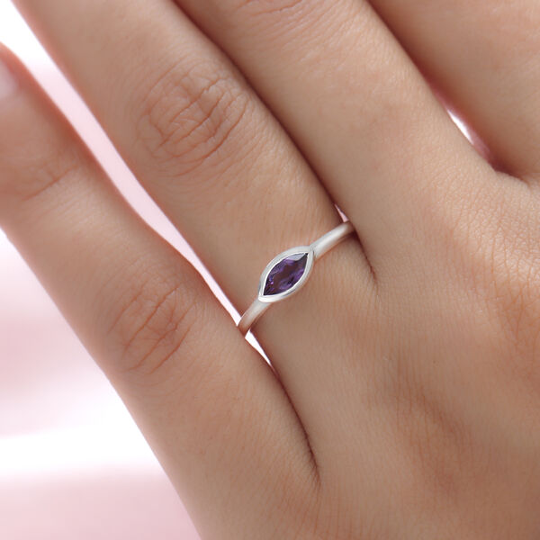 Afrikanischer Amethyst Ring 925 Silber  ca. 0,35 ct image number 3