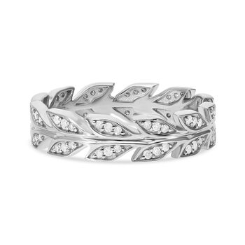 Wei&szlig;er Diamant Ring, 925 Silber platiniert (Gr&ouml;&szlig;e 18.00) ca. 0.33 ct