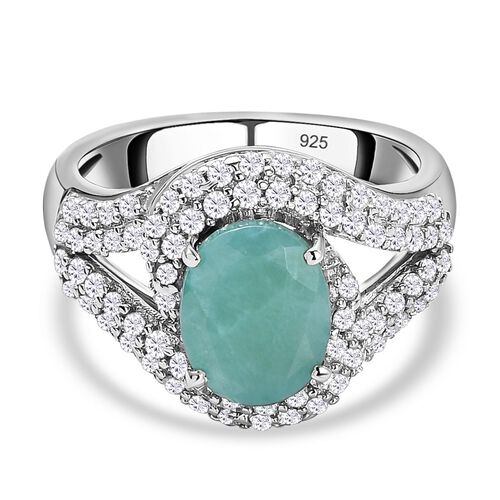 AA Grandidierit und Zirkon Halo Ring in Silber image number 0