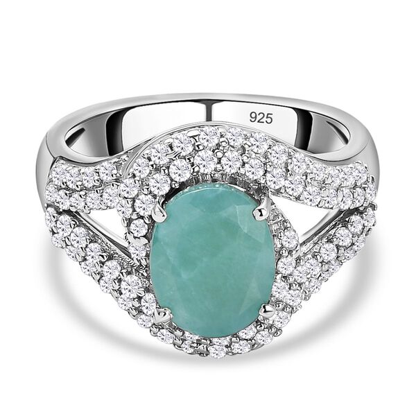 AA Grandidierit und Zirkon Halo Ring in Silber image number 0