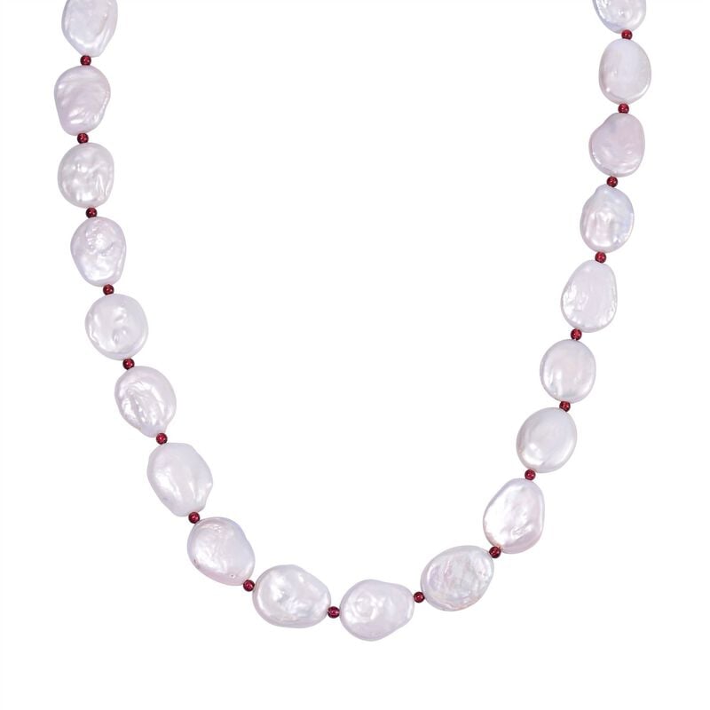 Weiße Keshi Perle flexible Halskette, 45 cm, ca. 15.00 ct image number 0