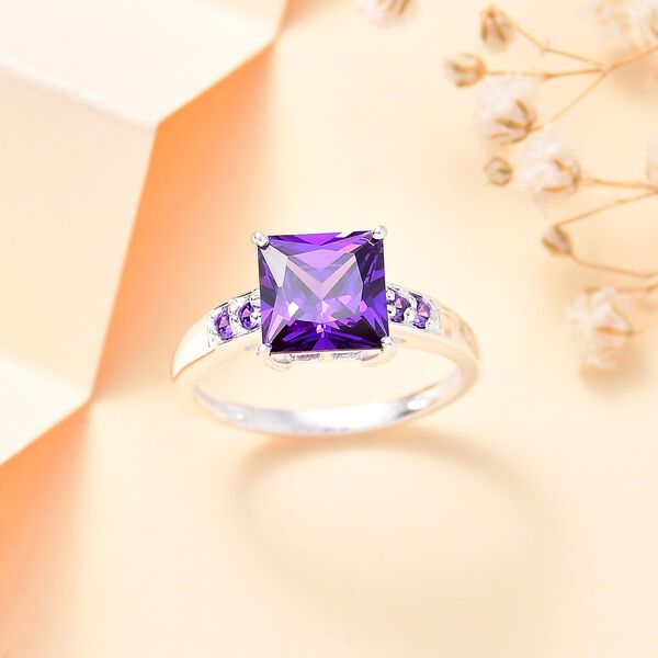 LUSTRO STELLA - Blauer Zirkonia Ring 925 Silber (Gr&ouml;&szlig;e 17.00) image number 2