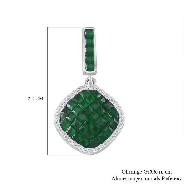 Grüne und weiße Zirkonia Halo Ohrringe image number 6