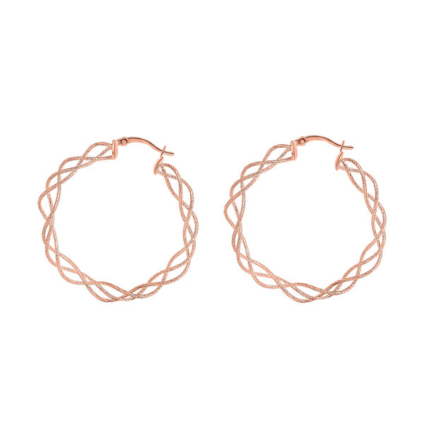 Ineinander verschlungene Ohrringe in rosévergoldetem 925er Silber image number 3