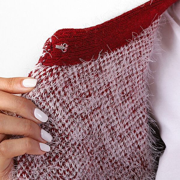 Langer Cardigan mit Taschen und Knopf, gestrickt, Einheitsgröße Rot image number 4
