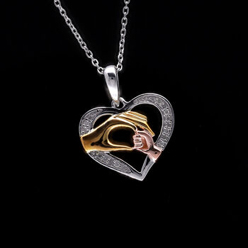 Herz-Anh&auml;nger mit Kette in Dreifach-Ton, 45 cm