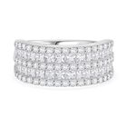 Wei&szlig;er Zirkonia Ring 925 Silber rhodiniert (Gr&ouml;&szlig;e 19.00)