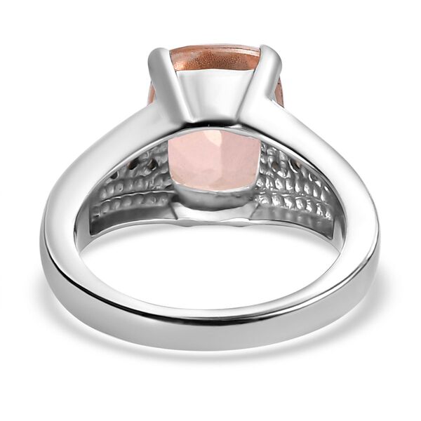 Morganit Quarz Triplette, Champagner Zirkonia Ring Edelstahl (Gr&ouml;&szlig;e 17.00) ca. 3,32 ct image number 6