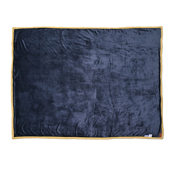 Superweiche Decke aus Sherpa und Flanell, Gr&ouml;&szlig;e 150x200 cm, Dunkelgrau-Gelb&nbsp; image number 2