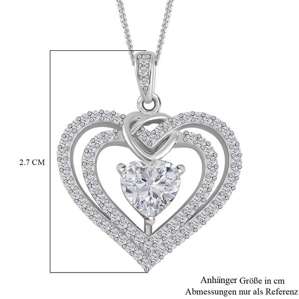 Moissanit Herz Anhänger mit 45cm Kette - 1,72 ct. image number 7