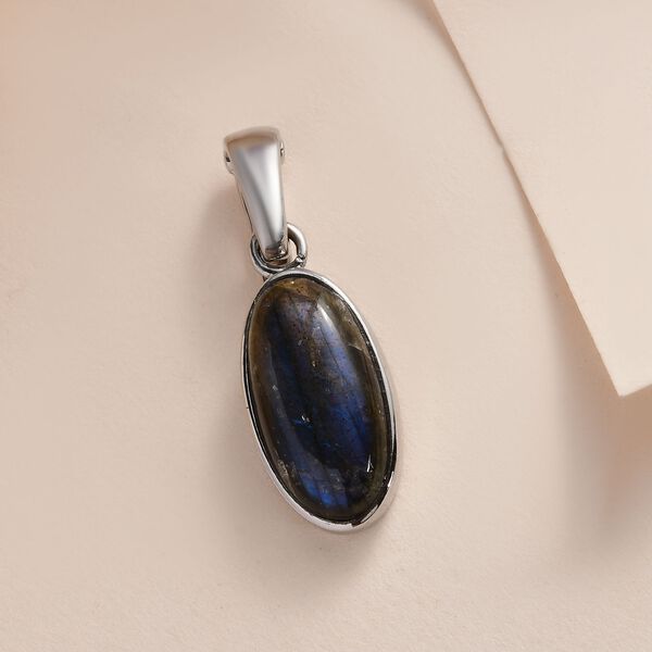 AAA Labradorit Anh&auml;nger, Edelstahl ca. 10.44 ct image number 2