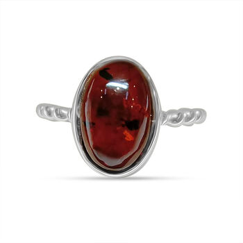 Nat&uuml;rlicher Baltischer Bernstein Ring, flexibel, 925 Silber