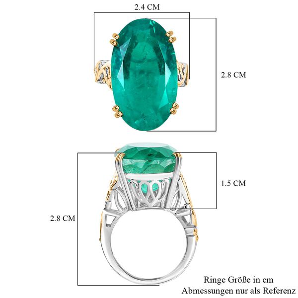 D'Joy Smaragd Triplett Quarz zweifarbiger Ring - 28 ct. image number 7