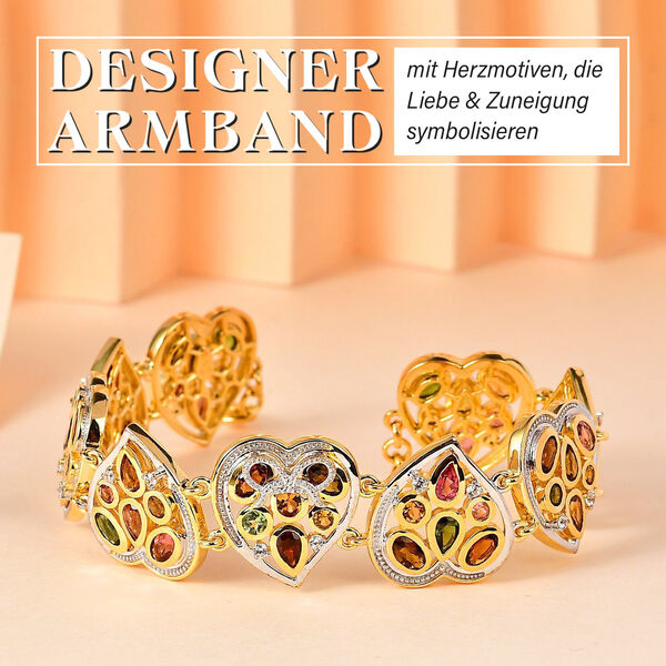 GP Heart Kollektion - AA mehrfarbiges Turmalin, Zirkon und blaues Saphir-Armband, 19cm - 10,15 ct. image number 2
