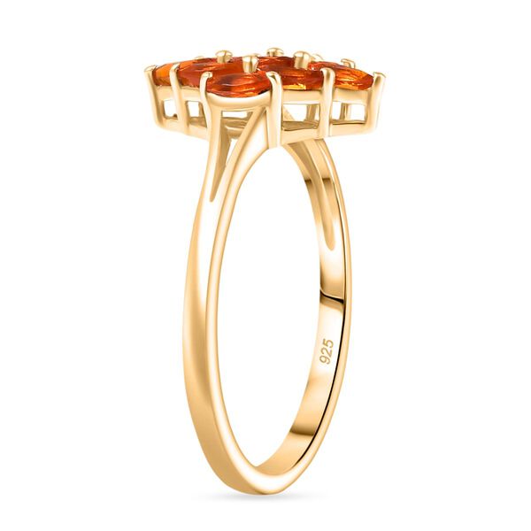 2er Set - Blaze Feueropal Anh&auml;nger und Ring, Gr&ouml;&szlig;e (16.00), 925 Silber 750 Gelbgold Vermeil ca. 1.16 ct image number 6