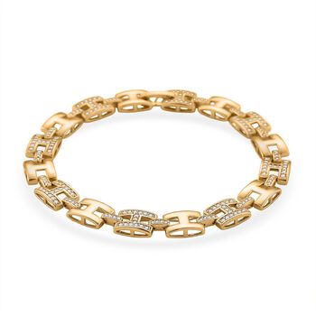 Wei&szlig;er Zirkonia Armband ca. 19 cm Nickelfreies Messing