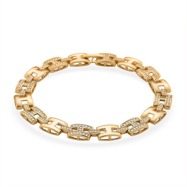 Wei&szlig;er Zirkonia Armband ca. 19 cm Nickelfreies Messing