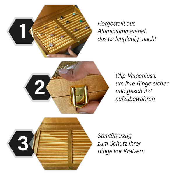 Handgefertigter Ring-Koffer, Golden image number 4