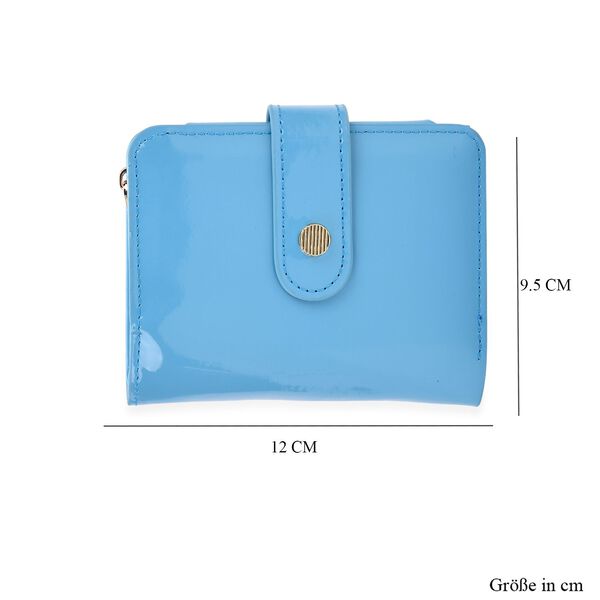 Gl&auml;nzende Geldb&ouml;rse aus PU-Leder mit RFID-Schutz, 12&times;9,5cm, Hellblau image number 10