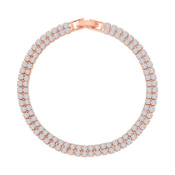 Wei&szlig;er Zirkonia Armband ca. 18 cm Reines Messing