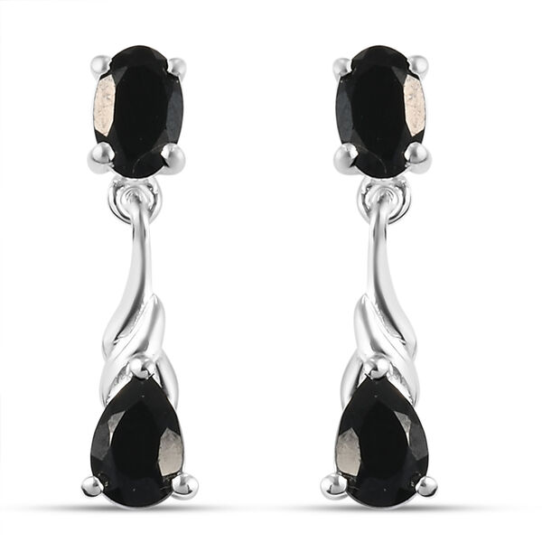 Schwarze Spinell-Ohrh&auml;nger, 925 Silber ca. 2,37 ct&nbsp;