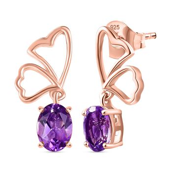 D'Joy AAA Rose De France Amethyst Ohrringe - 1,36 ct.