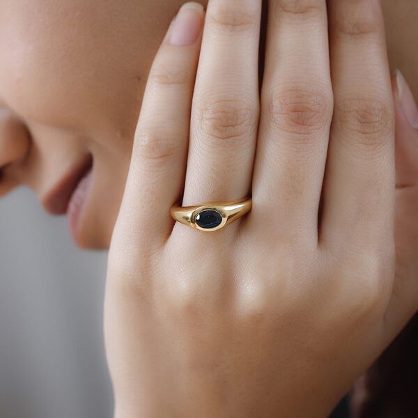 London Blautopas Ring, 925 Silber vergoldet, ca. 0.91 ct image number 3