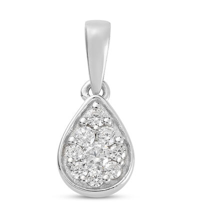 88 Facetten Moissanit Anhänger 925 Silber platiniert ca. 0,31 ct