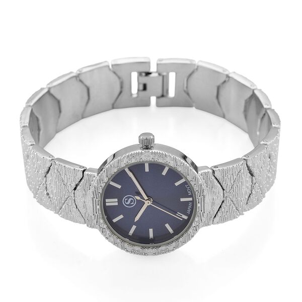 STRADA - Japanisches Uhrwerk, Marineblau Zifferblatt mit goldplattiertem Alloy Armband, 20 cm image number 5