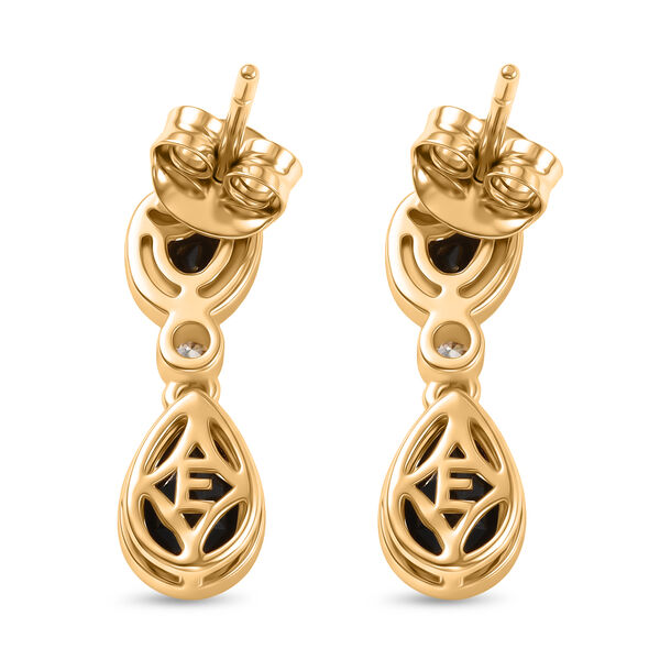 EverTrue AA schwarze Glasachat und Zirkon Ohrringe - 3,66 ct. image number 4