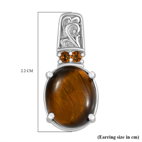 Tigerauge, Citrin Ohrringe 316L Edelstahl ca. 8.06 ct image number 5