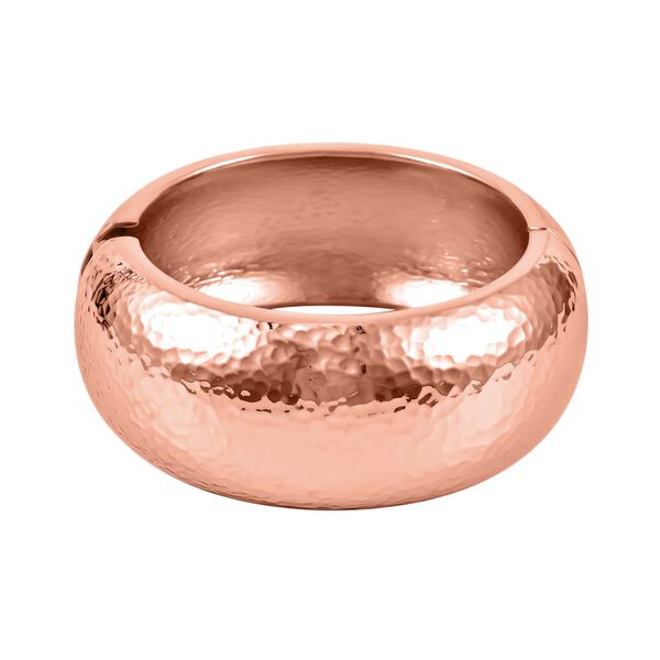 Breiter Armreif mit geh&auml;mmerter Textur, Messing, ca. 18 cm, ros&eacute;farben  image number 5