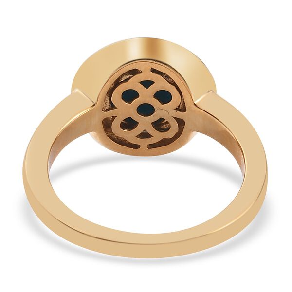 Nat&uuml;rlicher Sleeping Beauty T&uuml;rkis Halo Ring 925 Silber Gelbgold Vermeil image number 6