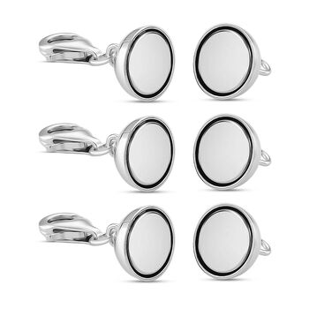 3er Set - Magnetverschluss mit Karabinerverschluss, 925 Silber - 3 Gramm