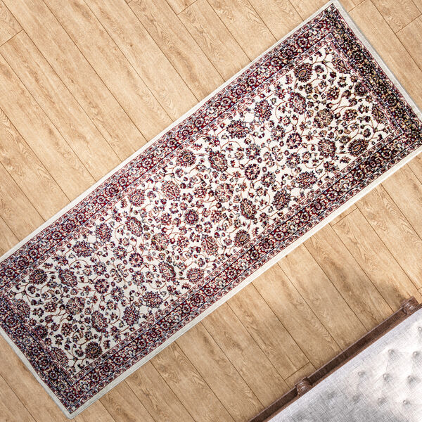 Moderner grauer & mehrfarbiger Läufer - 950 GSM, Größe: 66x180cm, creme image number 4