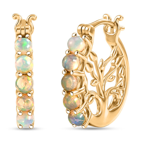 D'Joy AA Nat&uuml;rlicher, &auml;thiopischer Welo Opal Ohrringe 925 Silber 750 Gelbgold vermeil ca. 1,00 ct.