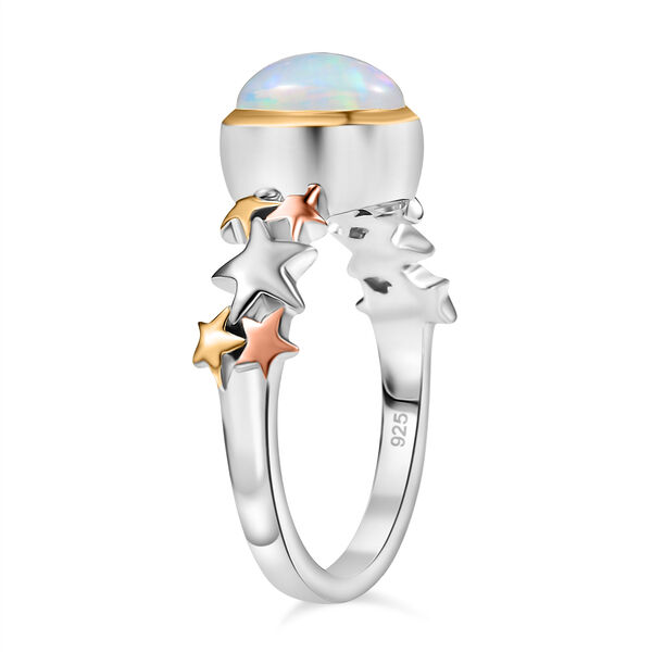 AA Nat&uuml;rlicher, &auml;thiopischer Welo Opal Ring 925 Silber YG und RG und PE (Gr&ouml;&szlig;e 20.00) ca. 0,83 ct image number 5
