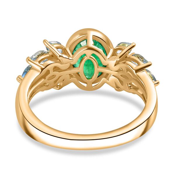 AA Kagem sambischer Smaragd und Aquamarin-Ring - 2 ct. image number 8