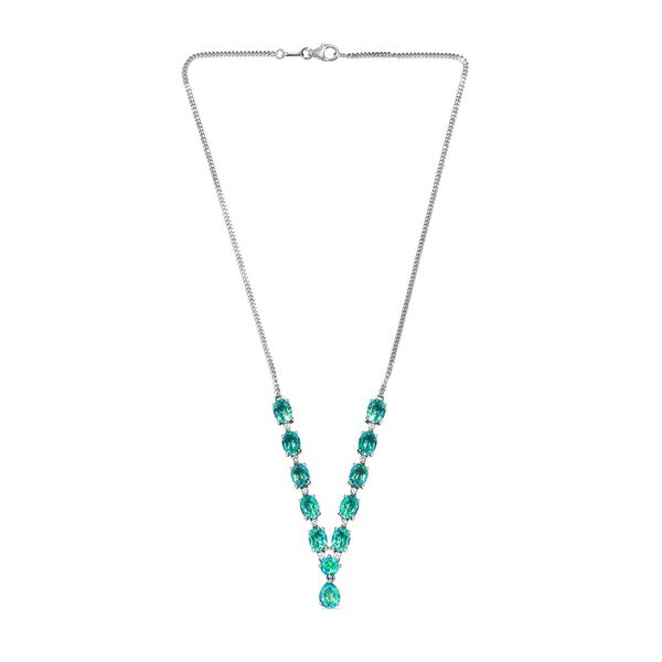 Pfau Triplett Quarz und Zirkon Halskette, 45 cm - 17,08 ct. image number 5