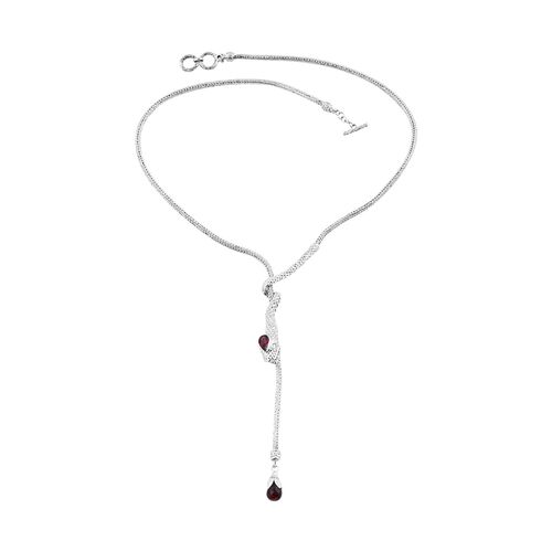 Roter Granat Halskette ca. 45 cm 925 Silber ca. 5,48 ct. image number 0