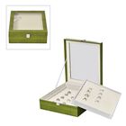 2-lagige Schlangenhaut-Design Ringkaste für 300 Ringe 30.5x27x8.5cm, Grün